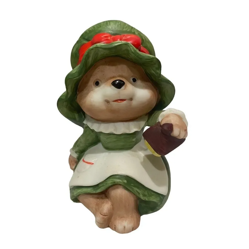 Complete Set of Three Vintage Homco Ceramic Christmas Teddy Bears 5600